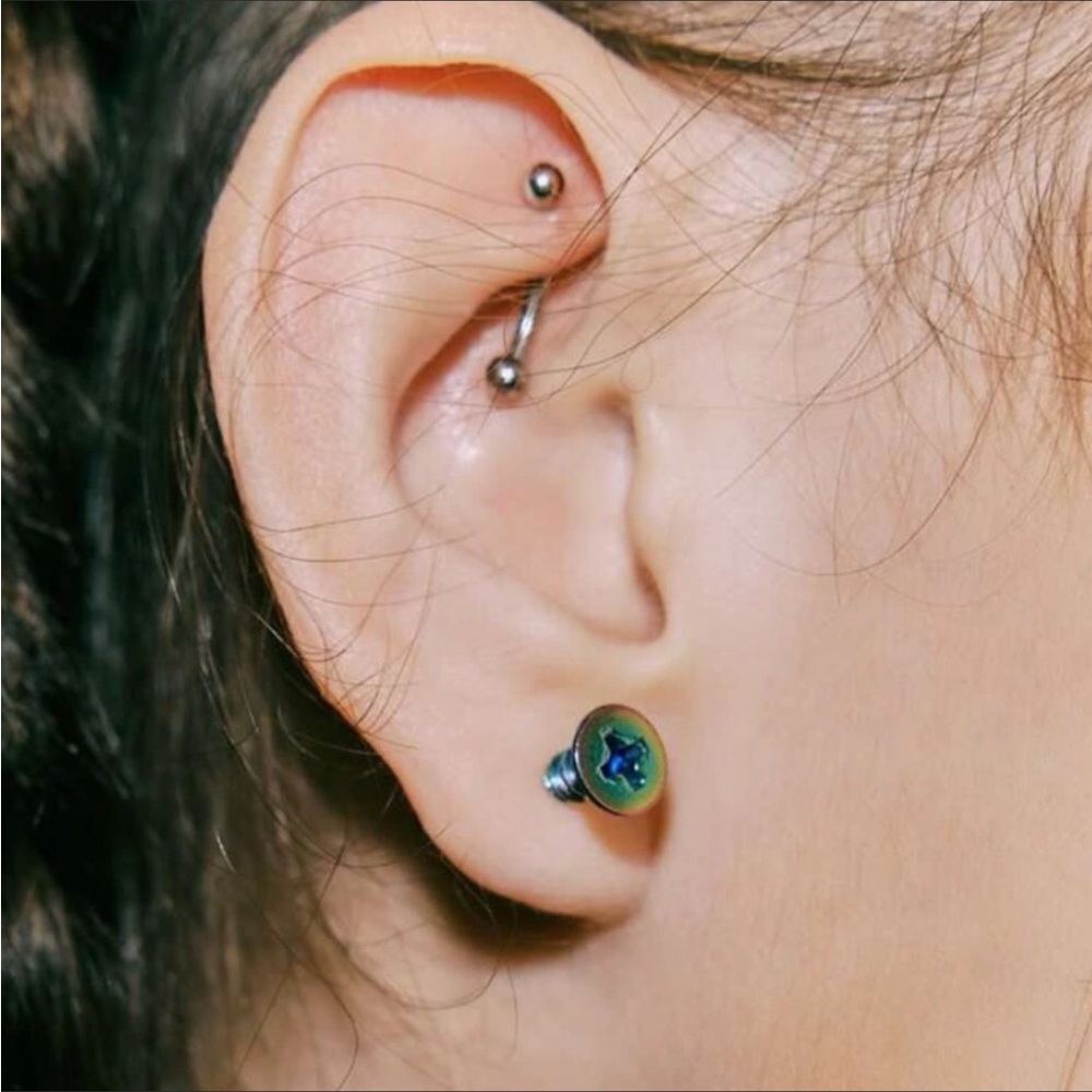New 2 PAIR New Colors Stainless Steel | Easy To Wear | Trendy Design | Punk - Picture 15 of 16